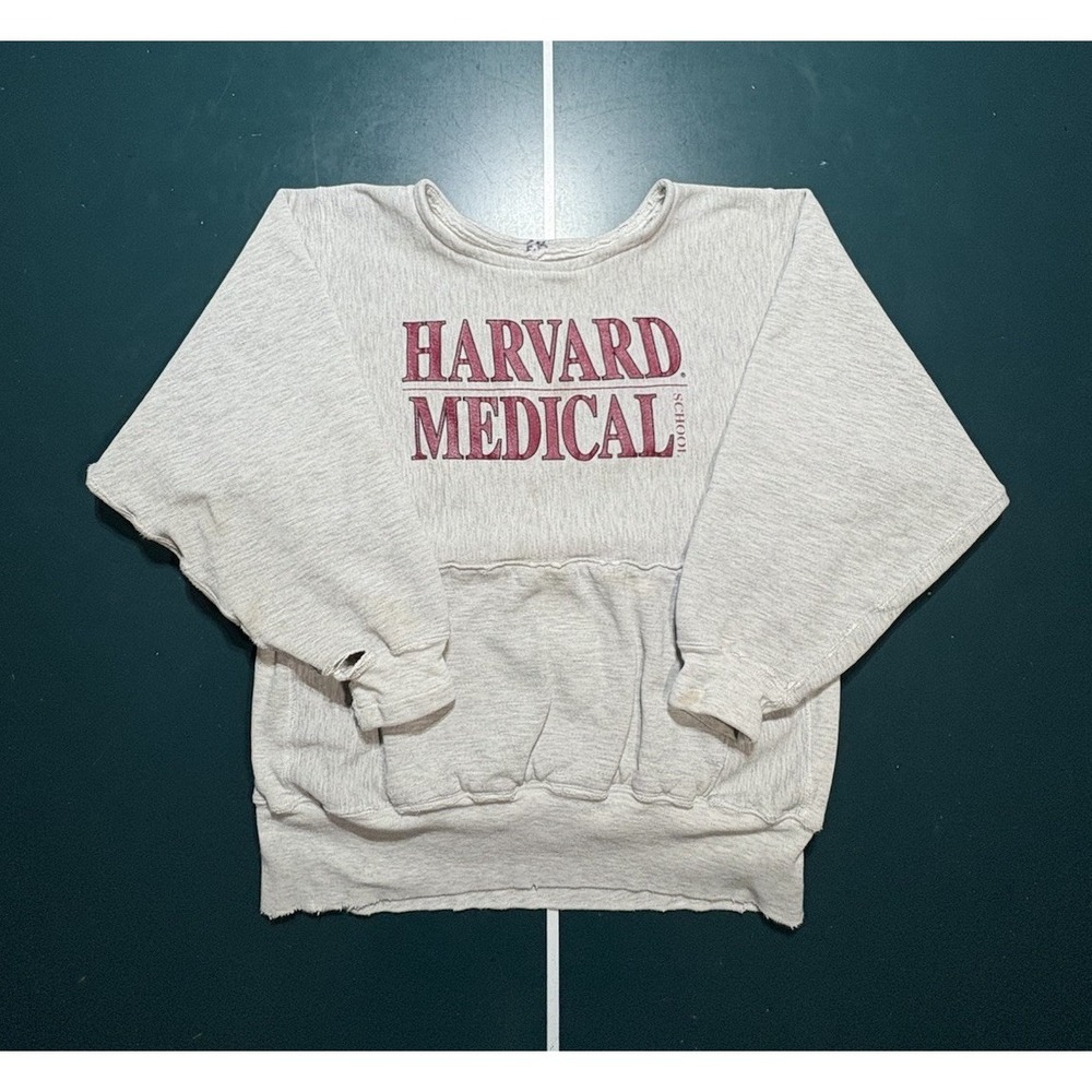 VTG 80s Champion Reverse Weave Harvard Medical School Sweatshirt Medium Gray USA